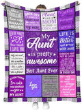 Gift for Aunt, Auntie Gifts from Niece and Nephew, Throw Blanket for Birthday Mother's Day Christmas, Cozy Blanket for Couch Sofa Bed 50"x60" by Hohoto