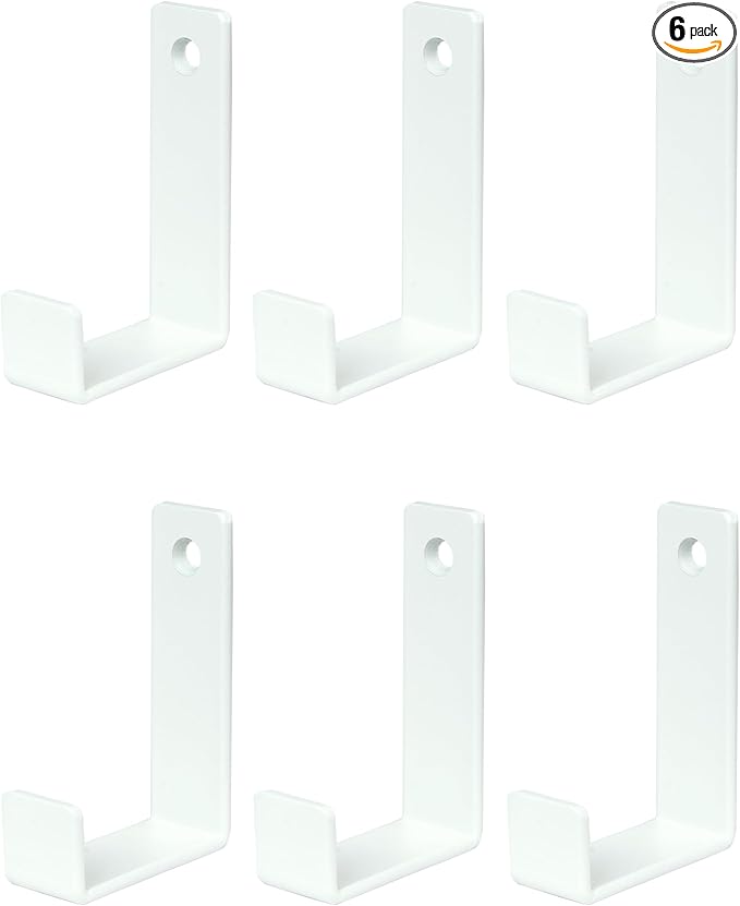6 Pack Heavy Duty Steel Essential Style Wall Hooks by Piffny