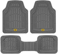 Cat® ToughRide™ Heavy-Duty 3 Piece Rubber All Season Floor Mats for Car Truck Van SUV, Gray - Premium Trim to Fit Car sFloor Mat, All Weather Deep Dish Automotive Floor Mats, Total Dirt Protection