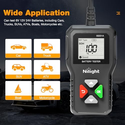 Nilight Car Battery Tester 6V/12V/24V Accurate Digital Auto Analyzer - Image 7