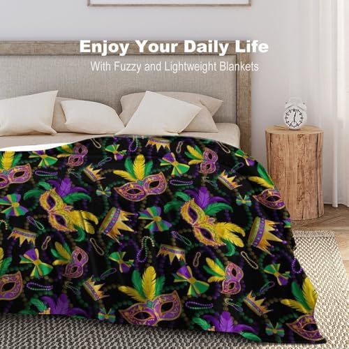 Socira Mardi Mask Gras Blanket Throw Blanket Mardi Mask Gras Gifts for Women Men Soft Sofa Throws for Travel Camping Bed Home Decor Car Birthday Gift 40"*50" （100 * 130cm） - Image 6
