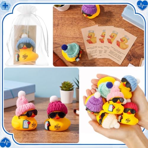 Liliful 10 Sets Medical Assistants Gifts Mini Rubber Ducks Desk Accessories - Image 4