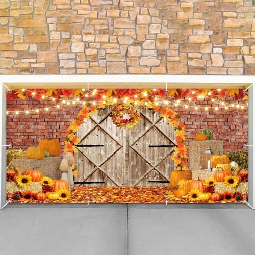 Fall Thanksgiving Garage Door Cover Decorations Banner Backdrop 7x16ft - Image 7