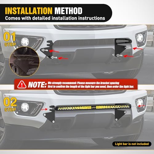 Nilight Lower Hidden Bumper Mounting Brackets for Colorado Canyon 4WD/2WD