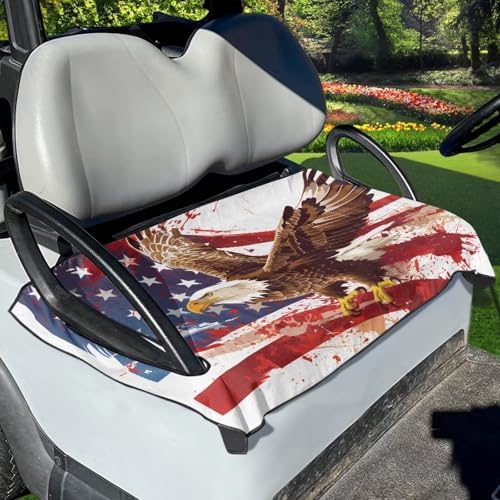 Yewattles Golf Cart Seat Cover Portable Club Car Seat Towel Universal Fit 2-Seat Golf Cart - Image 3