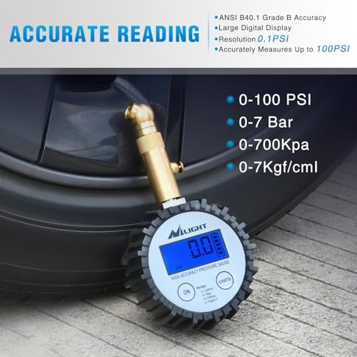 Nilight Digital Tire Pressure Gauge 100PSI ANSI 2A Certified