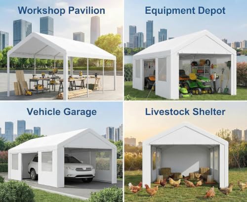 Tooluck Carport Canopy 12x20 Heavy Duty Portable Garage - Image 3