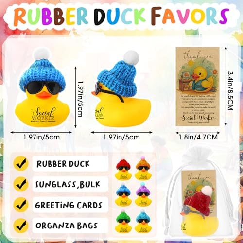 Liliful 24 Sets Adult Social Worker Gifts Rubber Ducks Party Favors - Image 2