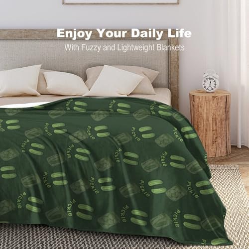 Socira Green Funny Pickle Blanket Throw Blanket Green Funny Pickle Gifts for Women Men Soft Sofa Throws for Travel Camping Bed Home Decor Car Birthday Gift 50"*60"（130 * 150cm） - Image 6