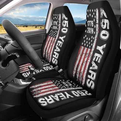 Car Accessories Car Seat Covers for Women Men Front Seat Bucket Cover Protection 250th Anniversary US Flag 1776 2026 Car Accessories Universal Fit for Most Vehicle