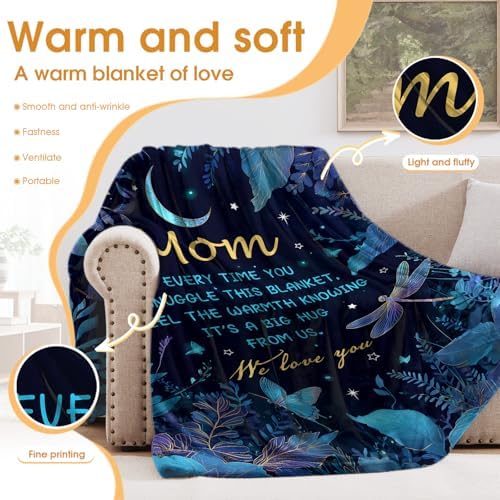 Gifts for Mom,Throw Blanket for Mama Women from Daughter Son,Birthday Valentines Mothers Day Thanksgivings Decorations for Mommy Mom 50"x60" - Image 3