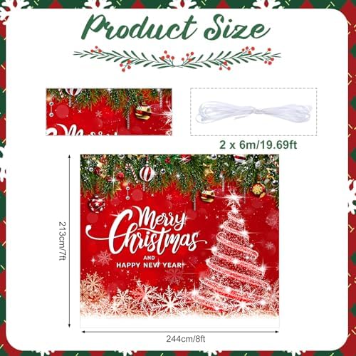 Teenyyou Christmas Garage Door Cover Decorations 7 x 8 ft - Image 2