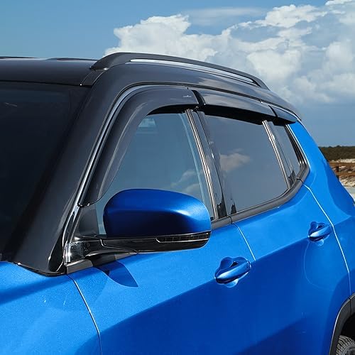 Goodyear Shatterproof Window Deflectors for Jeep Compass 2017-2026, Tape-on Rain Guards, Window Visors, Vent Deflector Visor, Car Accessories,6 pcs. - GY008945