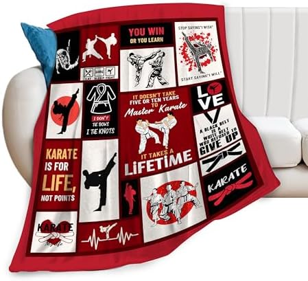 Karate Blanket Karate Throw Blanket Soft Fleece Flannel Bedding Black Belt Gifts for Boys Men Teens Lovers Adults Stuff Plush for Couch Sofa Bed Room Decor 60"X80" by Unknown