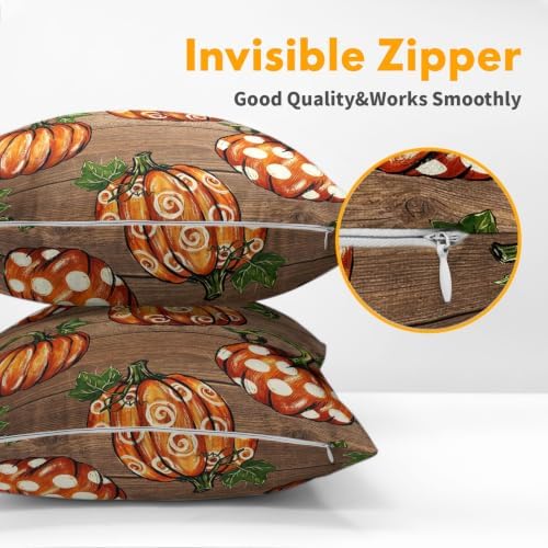 Fall Thanksgiving Pillow Covers 20x20 Set of 2 Highly Absorbent Orange - Image 5