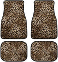 Leopard Print Car Floor Mats Set of 4,Leopard Animal Skin Pattern Vehicle Front Rear Carpets Mat Decorative Car Floor Carpets Rugs Non-Slip Auto Car Accessories Universal Fit for Car SUV Truck Van