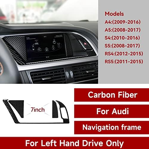 Car Multimedia Control Panel Decals for Audi A4 A5 S4 S5 2009-2016 Accessories Carbon Fiber Interior Stickers, 7inch