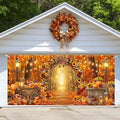 Fall Garage Door Cover 8x6ft Pumpkin Sunflower Arch Thanksgiving Decor by Lacoiime