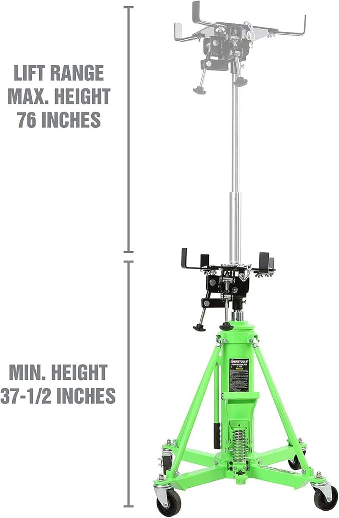 OEMTOOLS 26842 Transmission Jack, 1 Ton 2 Stage Telescoping High Lift, 37.5-76 - Image 2
