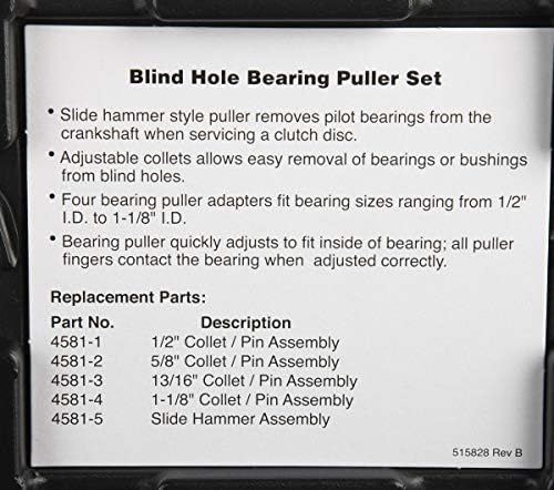 OTC 4581 Slide Hammer and Blind Hole Bearing Puller Set - Remove and Install Stubborn Drum Brake Hold-Down Springs on Cars, Light Trucks, SUVs, and Vans, Silver - Image 4