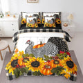 Erosebridal Black Turkey Queen Comforter Set - 7 Pieces Bed in a Bag Set,Thanksgiving Pumpkin Sunflower Bedding Sets Queen with Autumn Harvest Quilted Comforter,Flat Sheet,Fitted Sheet,Pillowcases by Erosebridal