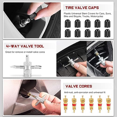 Nilight 148PCS Front Fender Liner Trim Panel Retainer Applications for Toyota 90467-10183 90467-10188 90467-07215 52161-02020 4-Way Tools Tire Caps Tire Cores