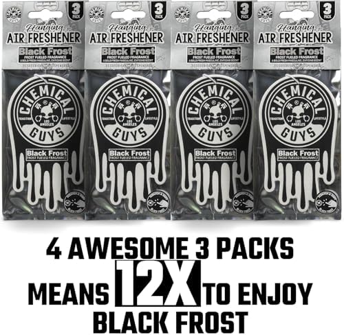 Chemical Guys, Hanging Air Fresheners, Black Frost Scent, 12 Pack, for Cars - Image 3