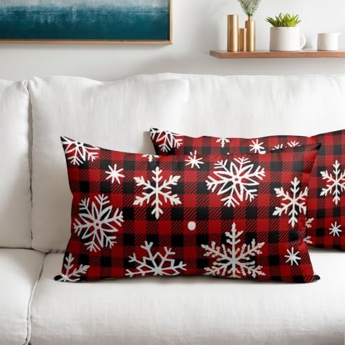 Winter Christmas Snowflake Pillow Covers 12x20 Set of 2 Highly Absorbent - Image 2