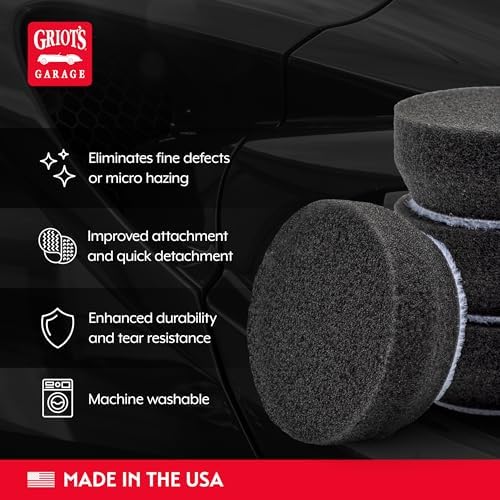 Griot's Garage BOSS 1” Finishing Foam Pads for Car Polishing and Detailing, Buffing Pads for Light Scratch Removal, Auto Wax, and Sealant Application, Set of 6 - Image 3