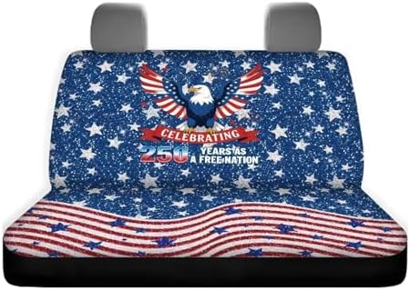 250th Anniversary American Flag Seat Covers Set Universal Car Seat Cover,Vehicle Backseat Protector Cushion Covers Fit SUV Truck Van Dog Back Seats Protection Dust-Proof