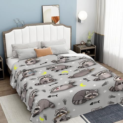 Raccoon Blanket Raccoons Throw Blanket Raccoon Lovers Gifts Soft Fluffy Animal Print Plush Throw for Bedroom Sofa Couch Travel Camping Christmas Birthday Gifts for Women Men Kid 40"x30" - Image 3