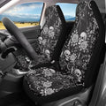 Bulopur Halloween Car Seat Covers Set Non-Slip Breathable 2 Piece Car Seat Covers Front Seats Only Universal Vehicle Accessories for Halloween Decor, Black Cat Skull
