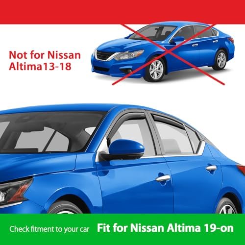 Goodyear Shatterproof in-Channel Window Deflectors for Nissan Altima 2019-2026, Rain Guards, Window Visors for Cars, Vent Deflector, Car Accessories, 4 pcs - GY008435
