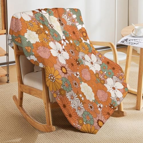 Socira Memphis 70s 80s Flowers Blanket Throw Blanket Memphis 70s 80s Flowers Gifts for Women Men Soft Sofa Throws for Travel Camping Bed Home Decor Car Birthday Gift 60"*80"（150 * 200cm） - Image 4