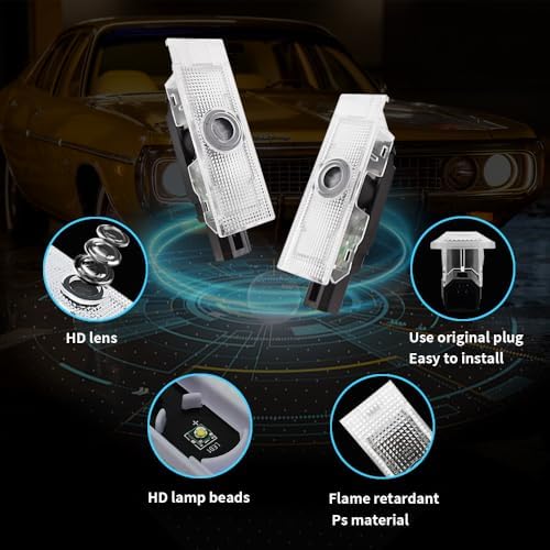 2pcs Custom Car Door Logo Lights Compatible for Challenger 2015-present, Welcome Ghost Shadow Light Laser Courtesy LED Projector Lamps Car Accessories (Custom Logo)
