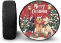 14" Spare Tire Cover, Christmas Dog Wheel Weatherproof Protectors Universal for SUV, Truck, Trailer, RV, Camper, Available in 5 Sizes from 14-18 Inches (18" Fits Tire Diameter 33"-34")