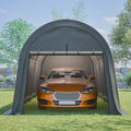 KEIKI 10x20 FT Carport Canopy, Anti-Snow Heavy Duty Portable Garage Canopy with Steel Frame & Vented Roof, Waterproof Outdoor Storage Shed for Vehicle, Boat, Gray by KEIKI