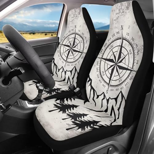 Guidepost Print Auto Seat Covers for Women Men, Soft Car Seat Protector Vehicle Seats Cushion Pad Mat Auto Decorations Accessories for SUV Truck Vans Sedans