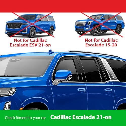 Goodyear Shatterproof in-Channel Window Deflectors for Cadillac Escalade 2021-2026, Rain Guards, Window Visors for Cars, Vent Deflector, Car Accessories, 4 pcs - GY008068