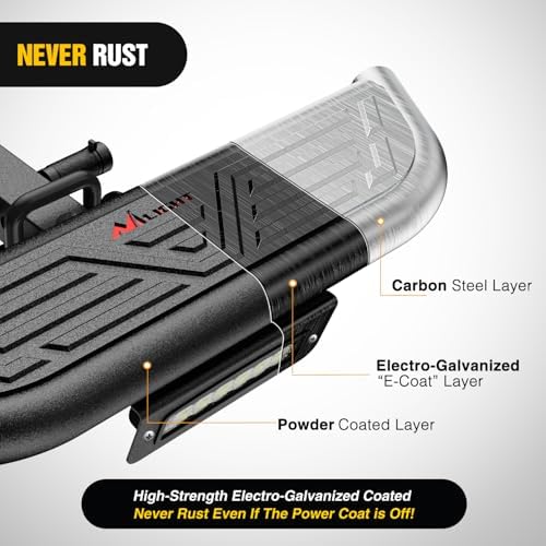 Nilight Aluminum Slip-Proof Nerf Steps 4Pcs Black for Pickup Trucks
