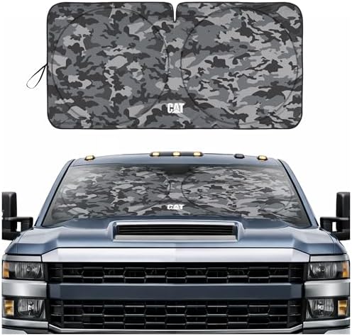 Windshield Sun Shade for Chevy Silverado 3500 2015-2019, Foldable Front Window Sunshade, UV Heat Blocker, Interior Protection Sun Shield, Keeps Truck Cab Cool, Heavy-Duty Truck Accessory - Gray Camo