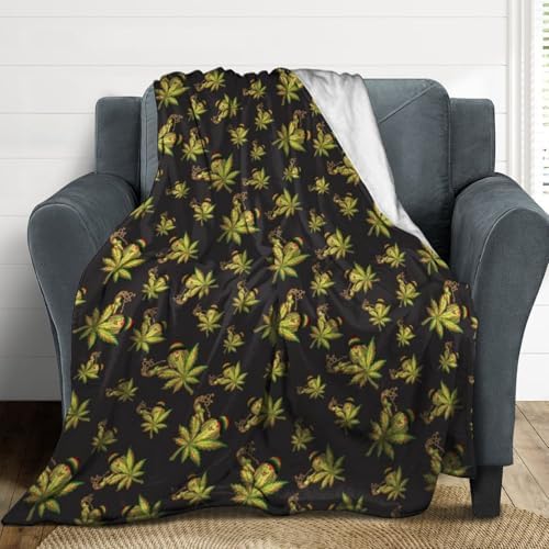 Socira Marijuanas Leaf Weed Blanket Throw Blanket Marijuanas Leaf Weed Gifts for Women Men Soft Sofa Throws for Travel Camping Bed Home Decor Car Birthday Gift 50"*60"（130 * 150cm） by Socira