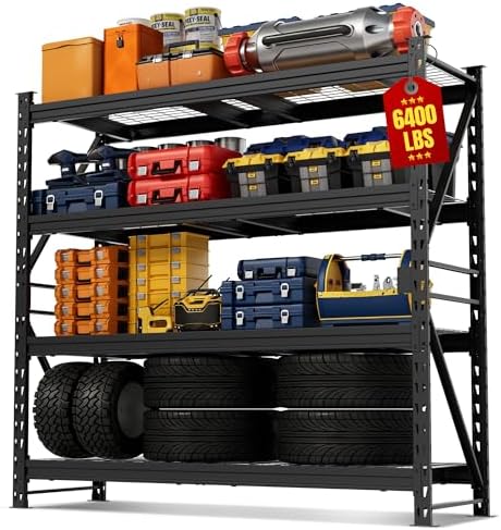 WORKPRO 77-Inch Garage Utility Shelving, 6400 lb Heavy-Duty Rack by WORKPRO