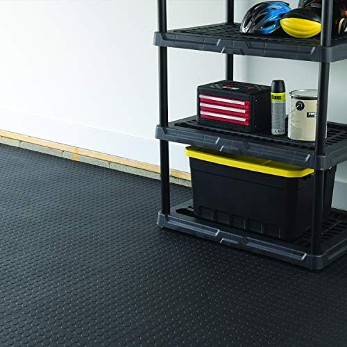 VersaTex Garage Floor 18 x 18 inch Square Plastic Coin Top Interlocking Floor Tiles for Home Gym, Garage Flooring, Trade Show Flooring, Basement Tiles, 24 Pack (Black) - Image 4