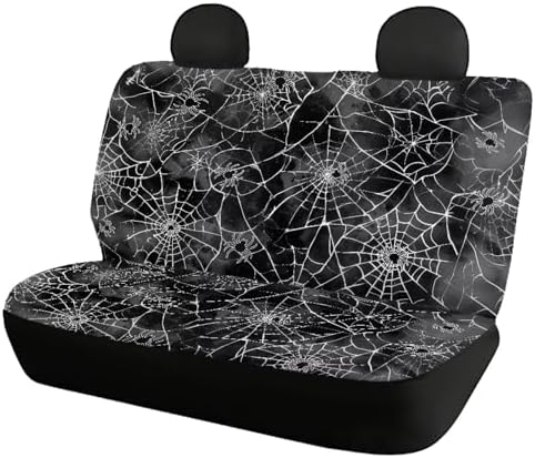 Car Seat Cover,Washable Back Seat Protector for SUV Sedan Women Men's Car Interior Accessories Halloween Spider Web