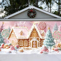 Preboun Pastel Christmas Garage Door Cover 7 X 16 ft Candyland House by Preboun