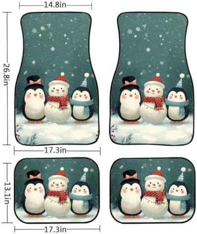 Christmas Floral Car Floor Mats Set of 4