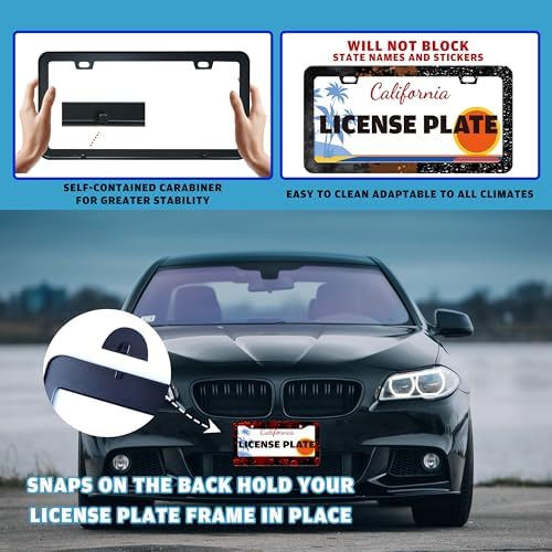 2 Pack Red Blood Drop Spatter License Plate Frame Stainless Steel 6 X 12 in