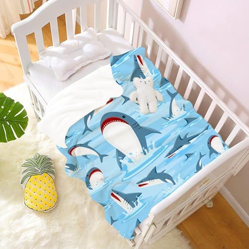 Cute Sharks Blanket Gifts for Girls Boys Women - Super Soft Cozy Warm Throw Sheet for Couch Bed Sofa Office Decor All Season 30"x40" Pets - Image 7
