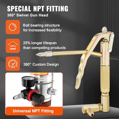 VEVOR Grease Pump, Air Grease Pump with 13 ft High Pressure Hose and Grease Gun, Pneumatic Grease Pump, Portable Lubrication Grease Pump with 360° Swivel Grease Gun Head - Image 3